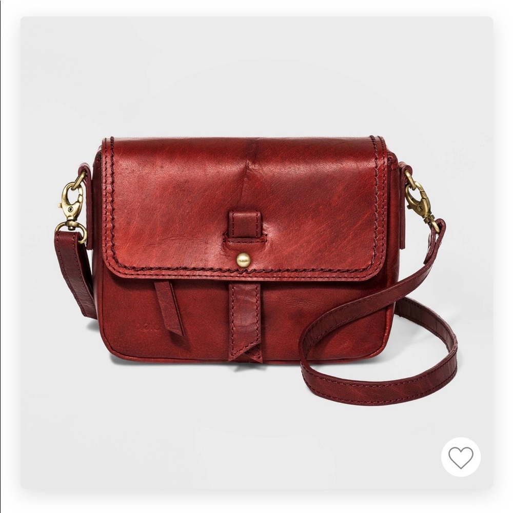 Burgundy leather crossbody